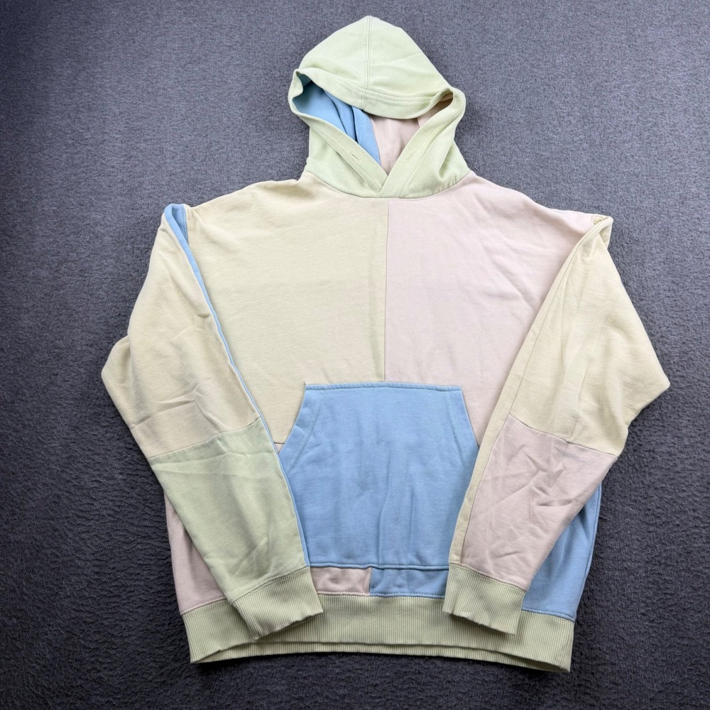 Urban Outfitters Pastel Colorblock Hoodie‎ Small Womens Blue Pink Yellow Green